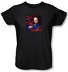 Child&#039;s Play 3 Ladies T-shirt Movie Time To Play Black Tee Shirt