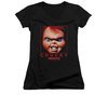 Child&#039;s Play 3 Shirt Juniors V Neck Chucky Squared Black Tee T-Shirt