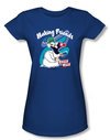 Chilly Willy Juniors T-shirt TV Show Making Friends Royal Blue Shirt