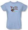 Chilly Willy Ladies T-shirt TV Show Hands Off Light Blue Tee Shirt