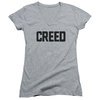 Creed Juniors V Neck Shirt Cracked Movie Logo Athletic Heather T-Shirt