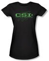 CSI Juniors T-shirt Sketchy Shadow Girly Black Tee