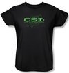 CSI Ladies T-shirt Sketchy Shadow Black Tee