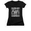 Dazed And Confused Shirt Juniors V Neck Rock On Black Tee T-Shirt