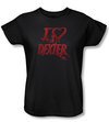 Dexter Ladies Shirt I Heart Dexter Black  T-Shirt Tee