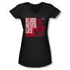 Dexter Shirt Juniors V Neck Blood Never Lies Black T-Shirt