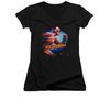 Flash Shirt Juniors V Neck Fastest Man Black T-Shirt