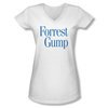 Forrest Gump Shirt Juniors V Neck Logo White Tee T-Shirt