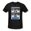 Forrest Gump Shirt Slim Fit V Neck Stupid Is As Stupid Does Black Tee T-Shirt