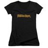 Fraggle Rock Juniors V Neck Shirt Logo Black T-Shirt