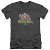 Fraggle Rock Slim Fit V-Neck Shirt Circle Logo Charcoal T-Shirt