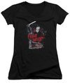 Friday the 13th Juniors V Neck Shirt Jason Attacks Cabin Black T-Shirt