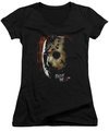 Friday the 13th Juniors V Neck Shirt Jason Voorhees Mask Black T-Shirt