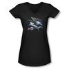 Galaxy Quest Shirt Juniors V Neck Never Surrender Black Tee T-Shirt