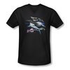 Galaxy Quest Shirt Slim Fit V Neck Never Surrender Black Tee T-Shirt