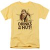 Gilligan&#039;s Island Mr Howell DRINKS Adult T-shirt - Banana Yellow