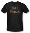 Grimm Shirt Slim Fit V Neck I&#039;m A Grimm Black Tee T-Shirt