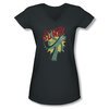 Gumby Shirt Juniors V Neck Bendable Charcoal T-Shirt