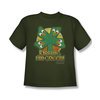 Gumby Shirt Kids Kiss Me Olive Green T-Shirt