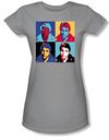 Happy Days Juniors T-shirt Fonz Pop Fitted Girly Silver Gray Tee Shirt