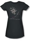 Happy Days Juniors Tee - Cool Fonz Fitted Girly Charcoal Tee Shirt