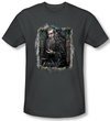 Hobbit Shirt Unexpected Journey Loyalty Gandalf Charcoal Slim Fit