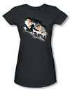 Hot Fuzz Juniors T-shirt Movie Punch That Charcoal Tee Shirt