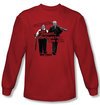 Hot Fuzz T-shirt Movie Days Work Adult Red Long Sleeve Tee Shirt