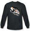 Hot Fuzz T-shirt Movie Punch That Adult Charcoal Long Sleeve Tee Shirt