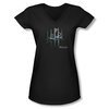 House Shirt Juniors V Neck Behind Bars Black T-Shirt