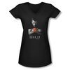 House Shirt Juniors V Neck Use It Black T-Shirt