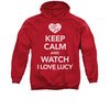 I Love Lucy Hoodie Sweatshirt Keep Calm And Watch Red Adult Hoody Sweat Shirt