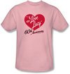 I Love Lucy Shirt - 60th Anniversary Adult Pink Tee