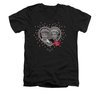 I Love Lucy Shirt Hearts And Dots Slim Fit V Neck Black Tee T-Shirt