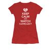 I Love Lucy Shirt Keep Calm And Watch Juniors Red Tee T-Shirt