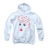 I Love Lucy Youth Hoodie Lines Face White Kids Hoody