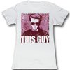 James Dean Juniors Shirt Flowery Dean White Tee T-Shirt