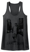 James Dean Juniors Tank Top Walk Walk Black Heather Racerback