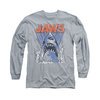 Jaws Shirt Comic Splash Long Sleeve Athletic Heather Tee T-Shirt