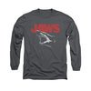 Jaws Shirt Cracked Jaw Long Sleeve Charcoal Tee T-Shirt