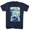 Jaws Shirt Folded Movie Poster Navy Blue T-Shirt