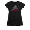 Jaws Shirt Juniors Dorsal Text Black T-Shirt