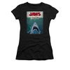 Jaws Shirt Juniors Lined Poster Black T-Shirt