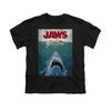 Jaws Shirt Kids Lined Poster Black T-Shirt