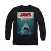 Jaws Shirt Lined Poster Long Sleeve Black Tee T-Shirt