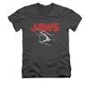 Jaws Shirt Slim Fit V-Neck Cracked Jaw Charcoal T-Shirt