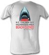 Jaws T-shirt Movie Beach Closed Adult White Tee Shirt