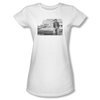 Knight Rider Shirt Juniors Black And White Photo White T-Shirt