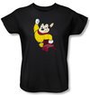 Ladies Mighty Mouse T-shirt - TV Series Classic Hero Black Tee