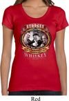 Ladies Three Stooges Shirt Moonshine Whiskey Scoop Neck Tee T-Shirt